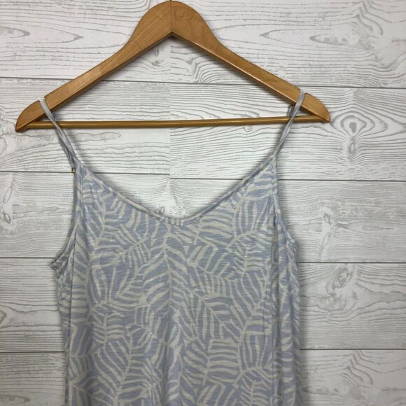 Soma Women's Printed Spaghetti Strap Night Gown w/ Shelf Bra Blue White Medium - Picture 2 of 5